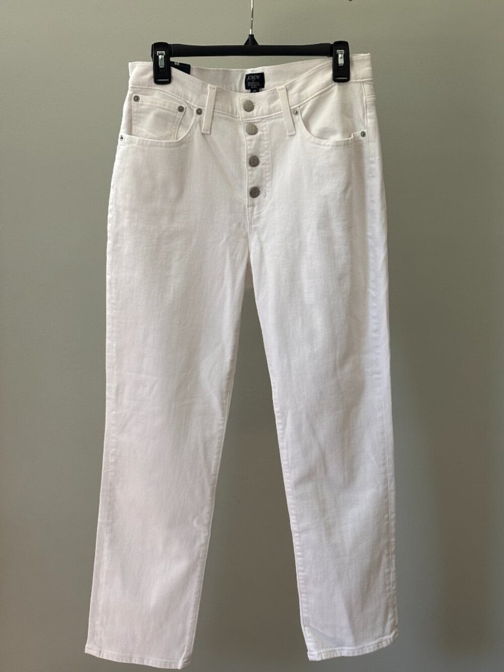 J.Crew Essential Straight Jean White Button Fly 29 NWT